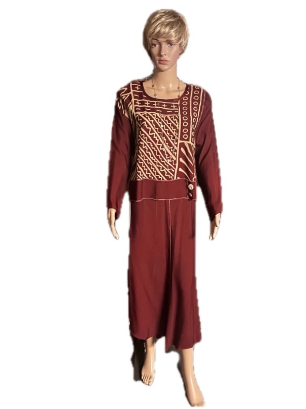 Spencer Alexis • Burgundy • 2-Piece • Dress • Boho • Size 10